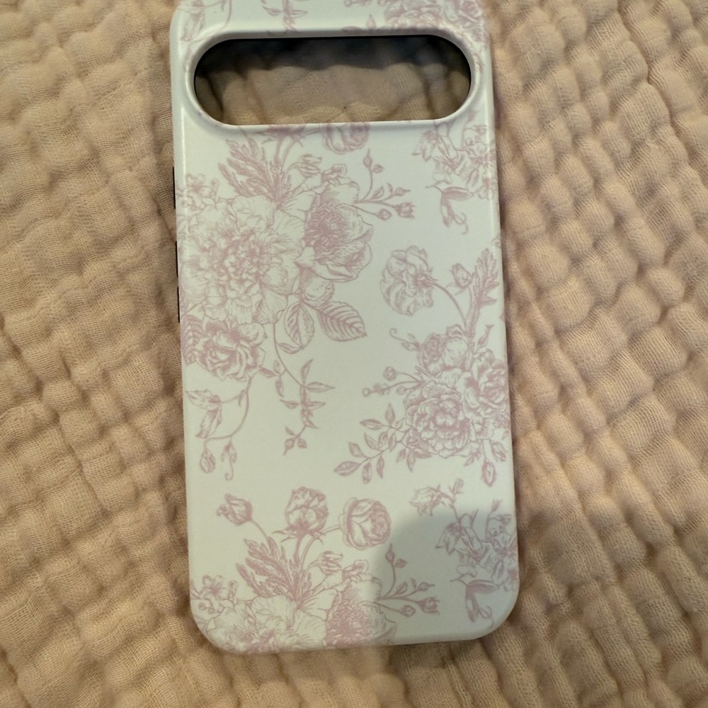 Google Pixel 9 pro XL Floral Pattern Phone Case - Pink and White